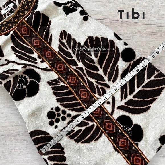 Tibi NWT rare beaded silk linen tropical leaf print mini-dress *shop@iamwarrior - Picture 12 of 14